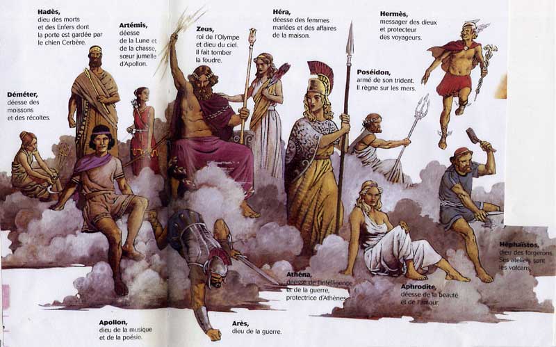 Cette image reprsente les douze dieux de l'Olympe Hads y est reprsent mais Hestia et Dionysos n'y sont pas