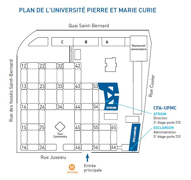 plan du campus de Jussieu